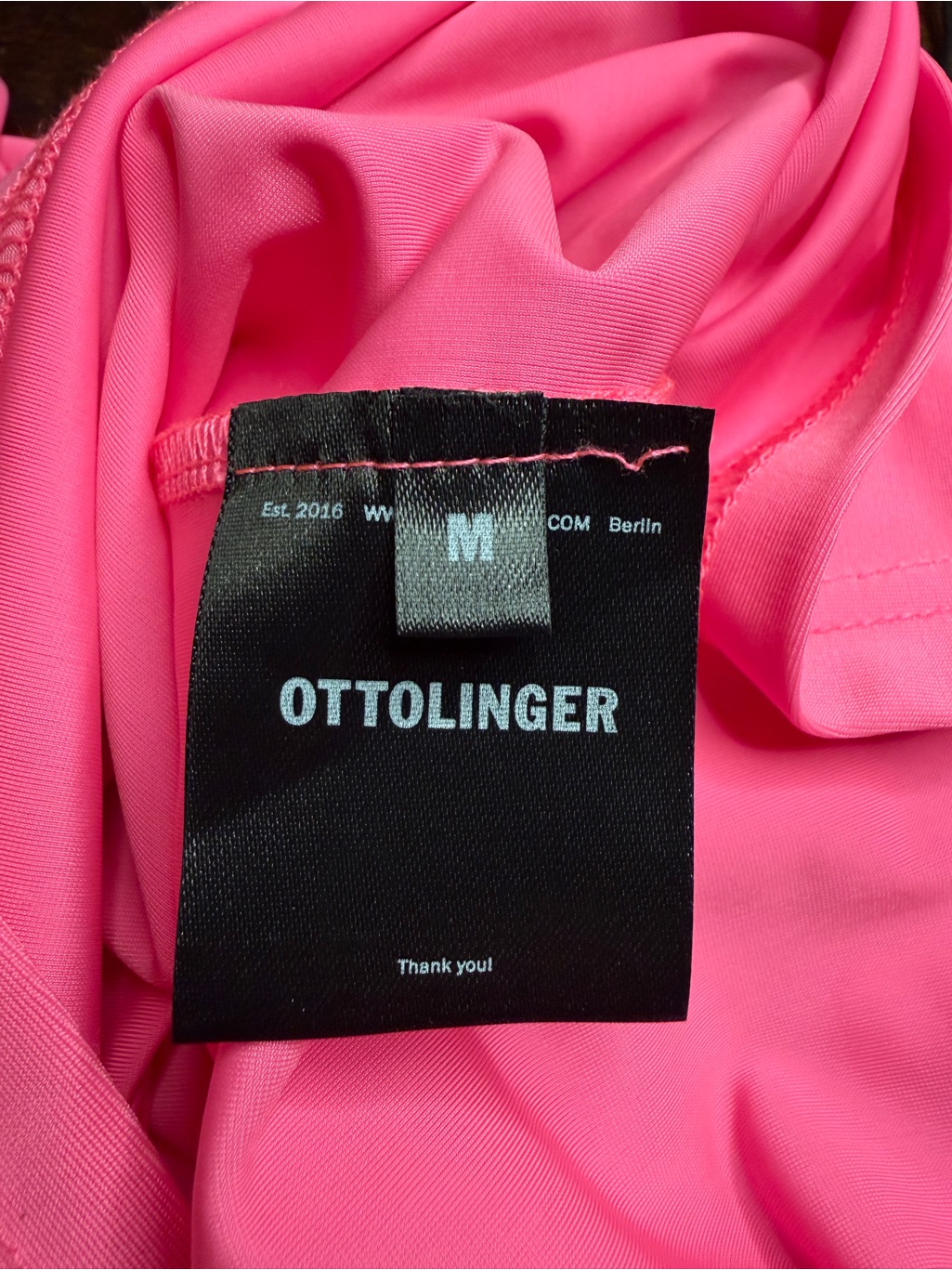 Ottolinger Pink Asymmetrical Criss Cross Cutout Halter Top Size M — image 7 of 8